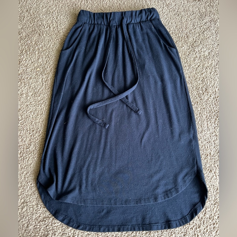 Navy Blue Midi Skirt